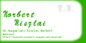 norbert miszlai business card